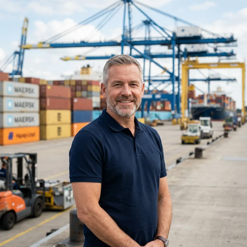 Marine container terminal operations with stacked containers and gantry cranes
