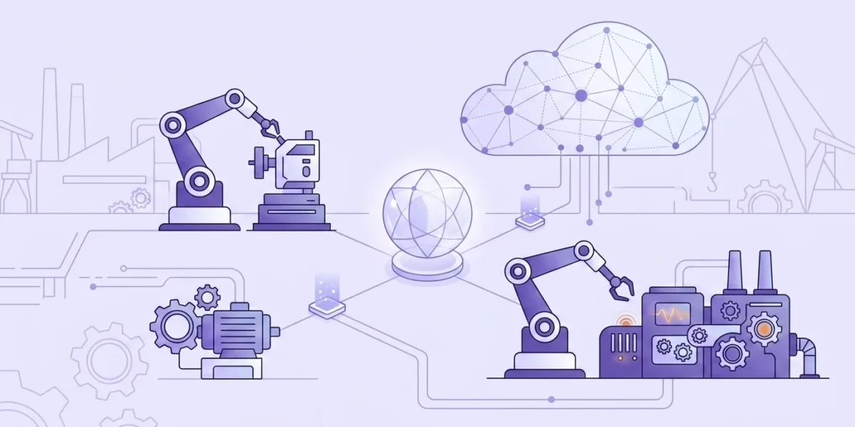 Featured illustration: agentic AI tools for industrial operations, showing personalized software integrating yard, fleet, and plant systems